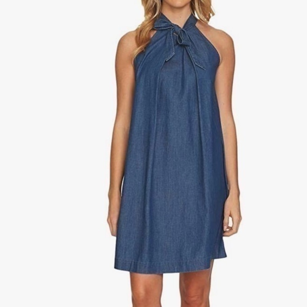 NWT CeCe Sportswear Women's Sleeveless Halter Dress with Neck Tie Paisley